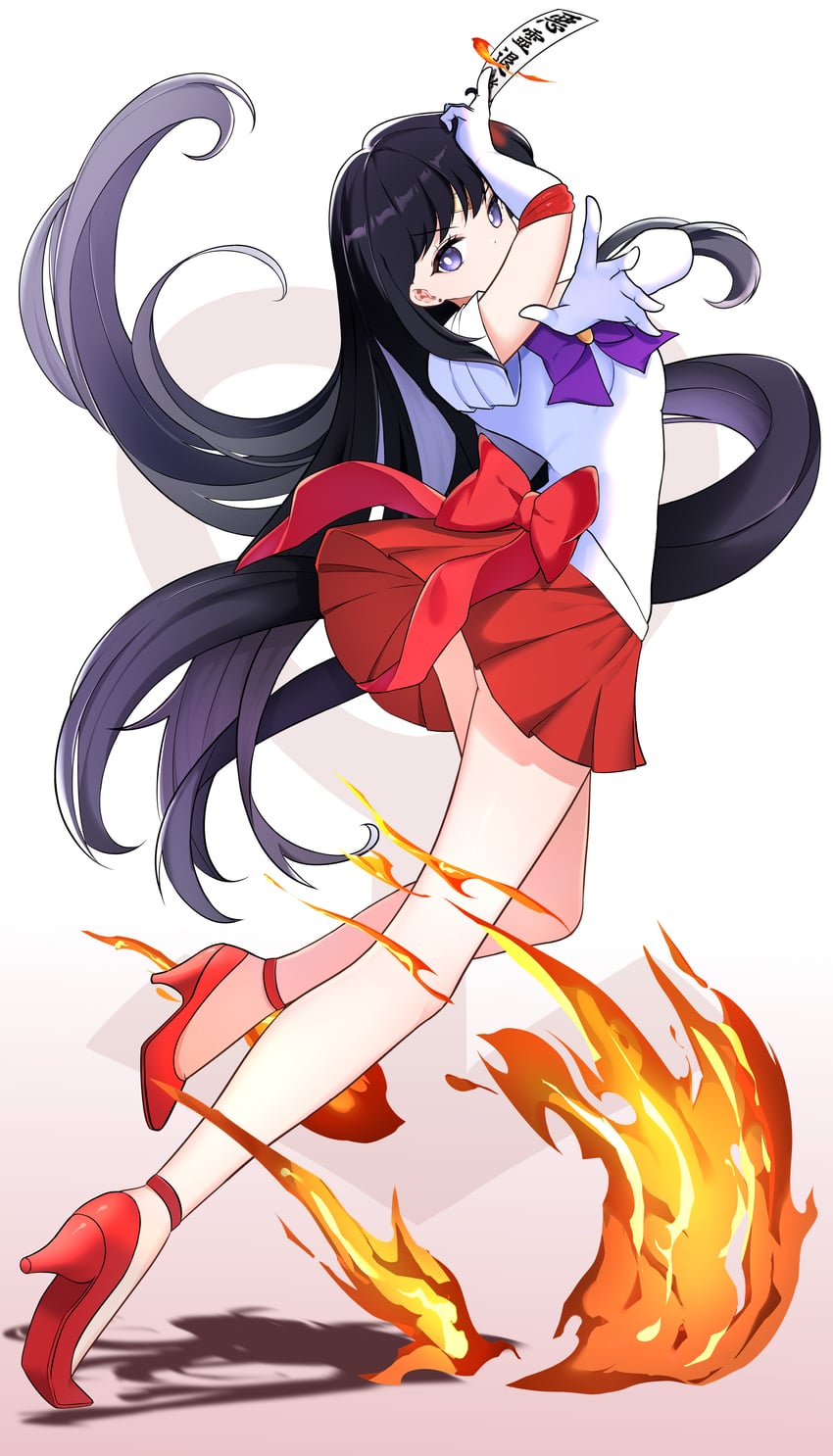 hino rei and sailor mars (bishoujo senshi sailor moon) drawn by rogomarebuteki