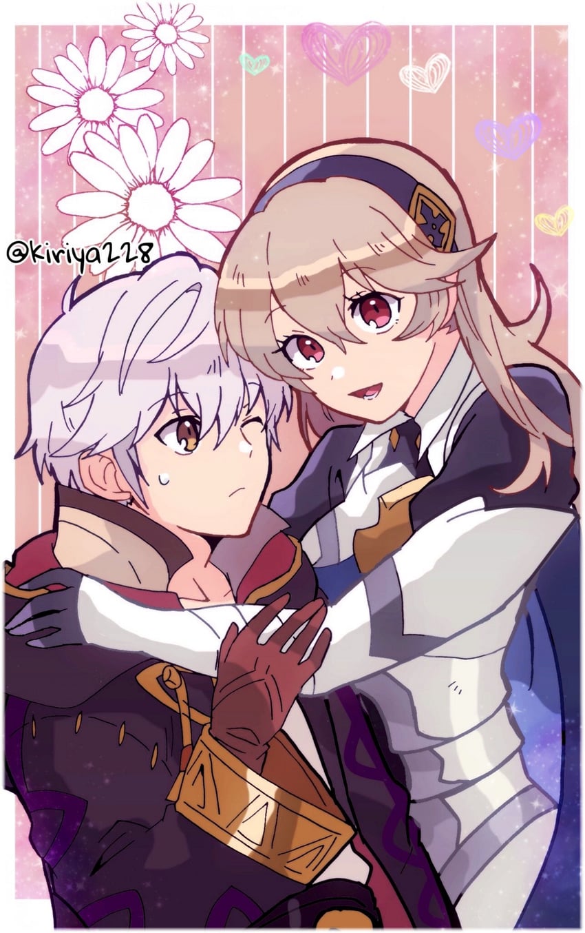 female corrin and male robin (fire emblem and 2 more) drawn by kiriya_(552260)