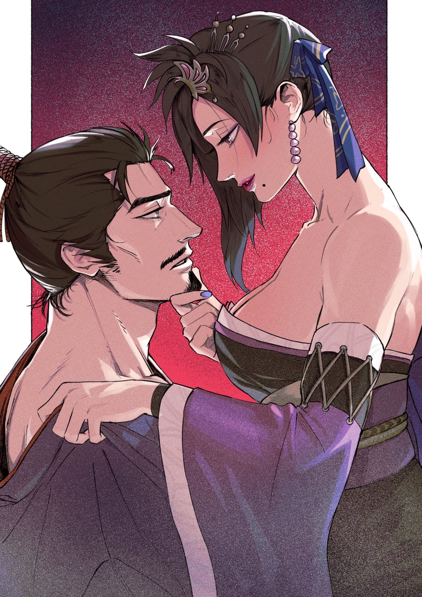 nouhime and oda nobunaga (sengoku musou and 1 more) drawn by tobo_katsuo