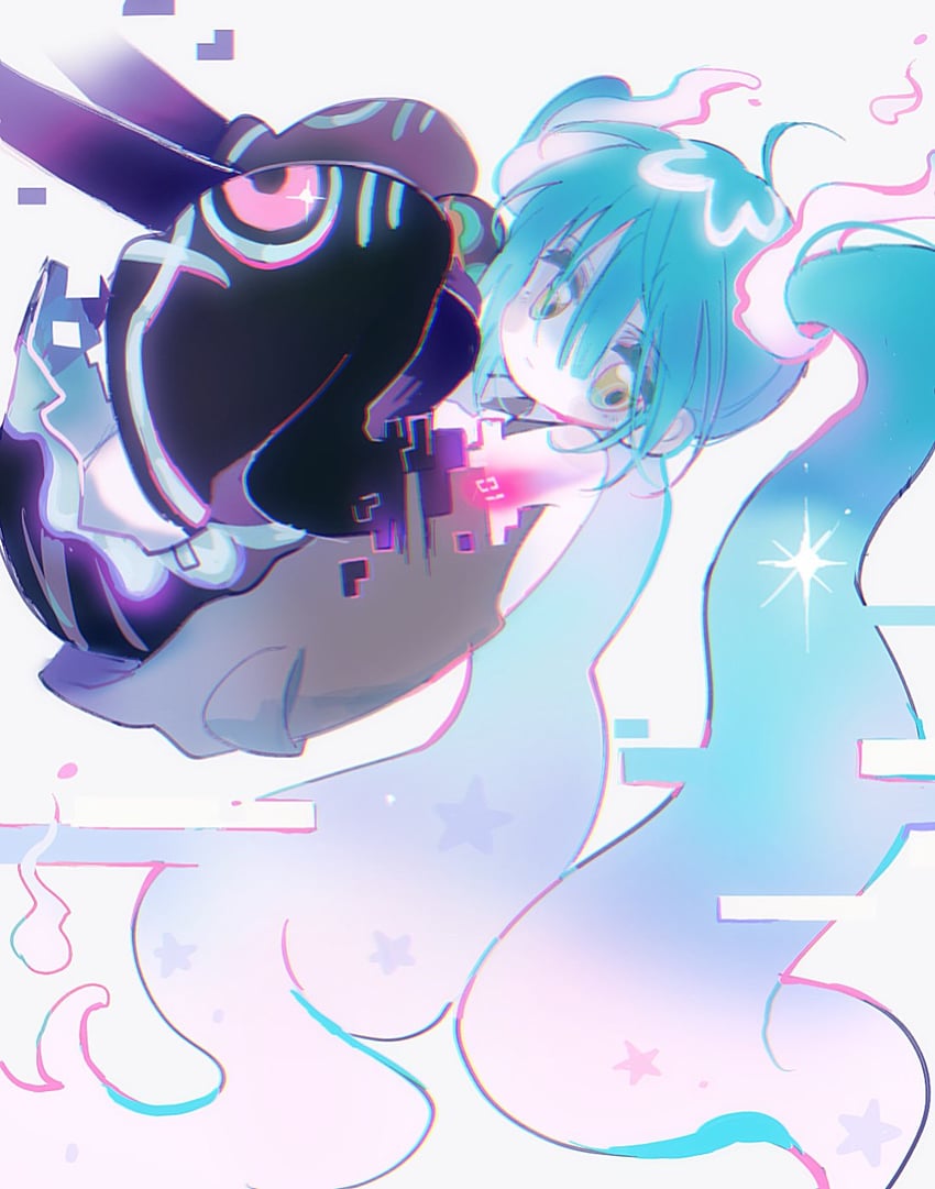 hatsune miku and ghost miku (pokemon and 2 more) drawn by nass_ye