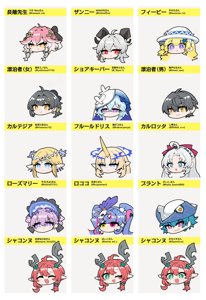 rover, zani, changli, female rover, male rover, and 9 more (wuthering waves) drawn by dog-san