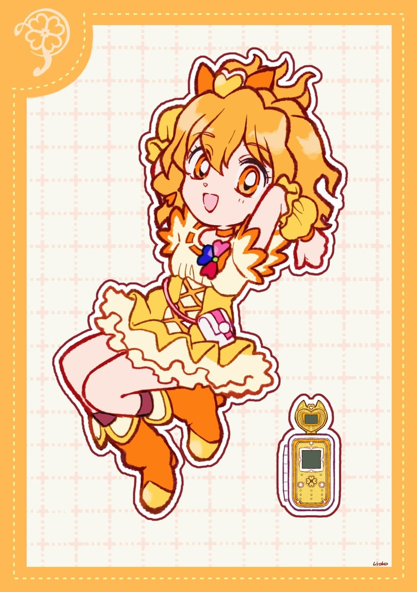 yamabuki inori and cure pine (precure and 1 more) drawn by uwded_207
