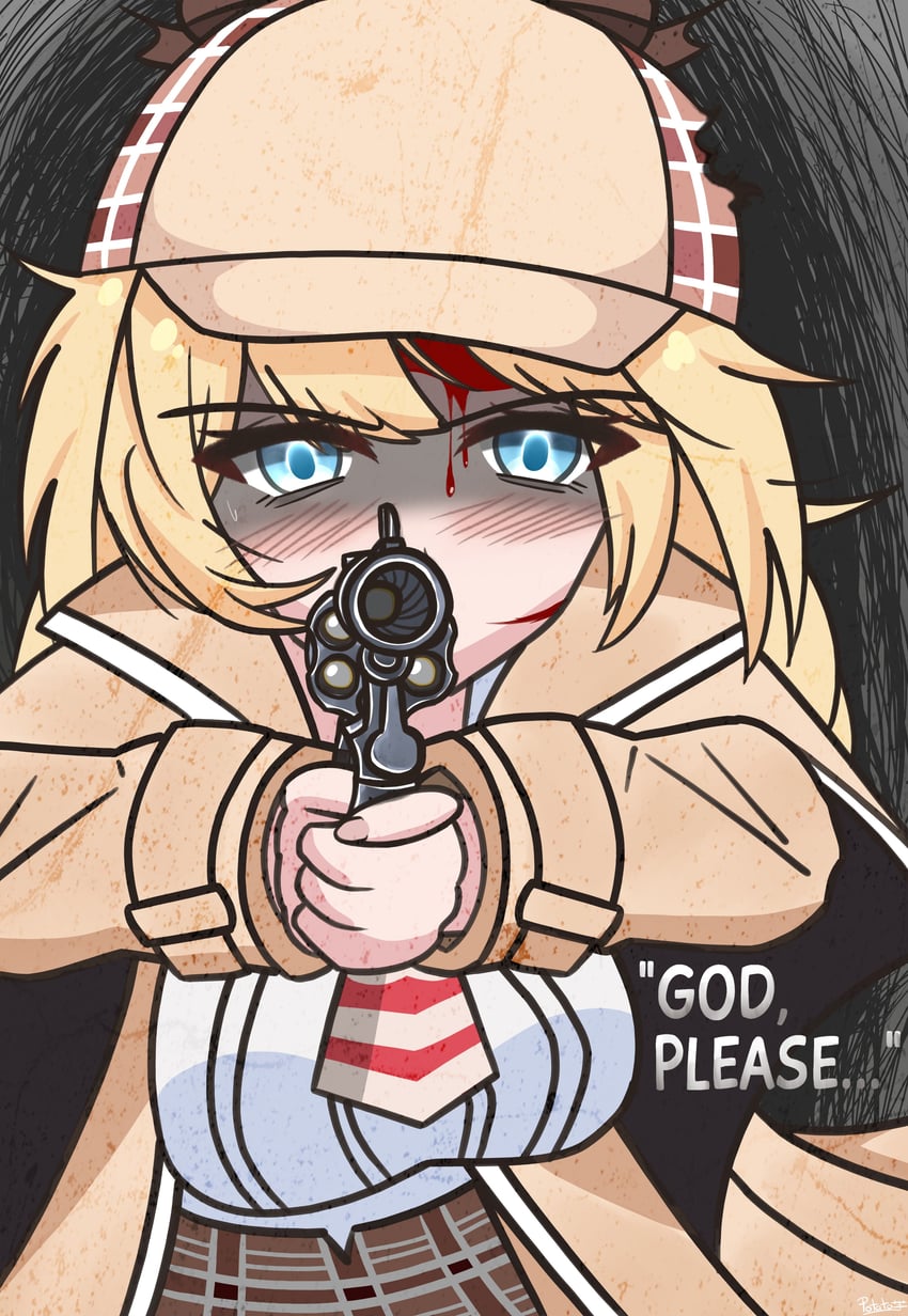 watson amelia (hololive and 1 more) drawn by potatoisnotcute