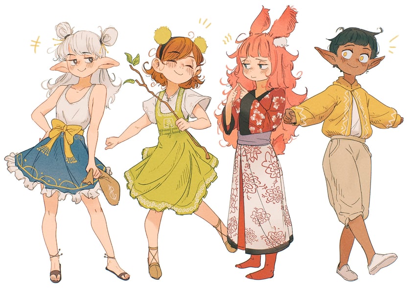 asimov, ottilie, felt, and therese (original) drawn by spindle_(aidenr0)
