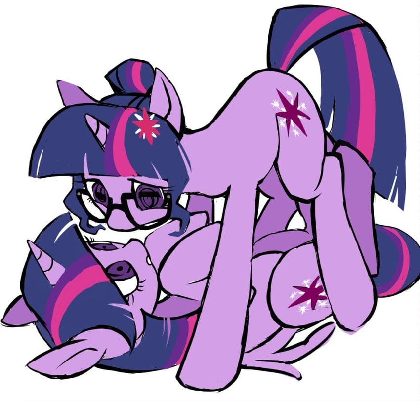 twilight sparkle and sci-twi (my little pony and 2 more) drawn by qianjibahe
