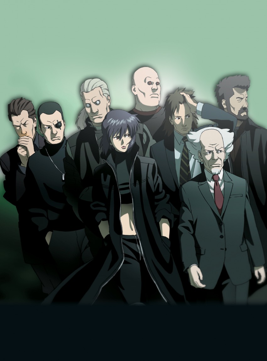kusanagi motoko, batou, togusa, aramaki daisuke, saitou, and 3 more (ghost in the shell and 1 more)