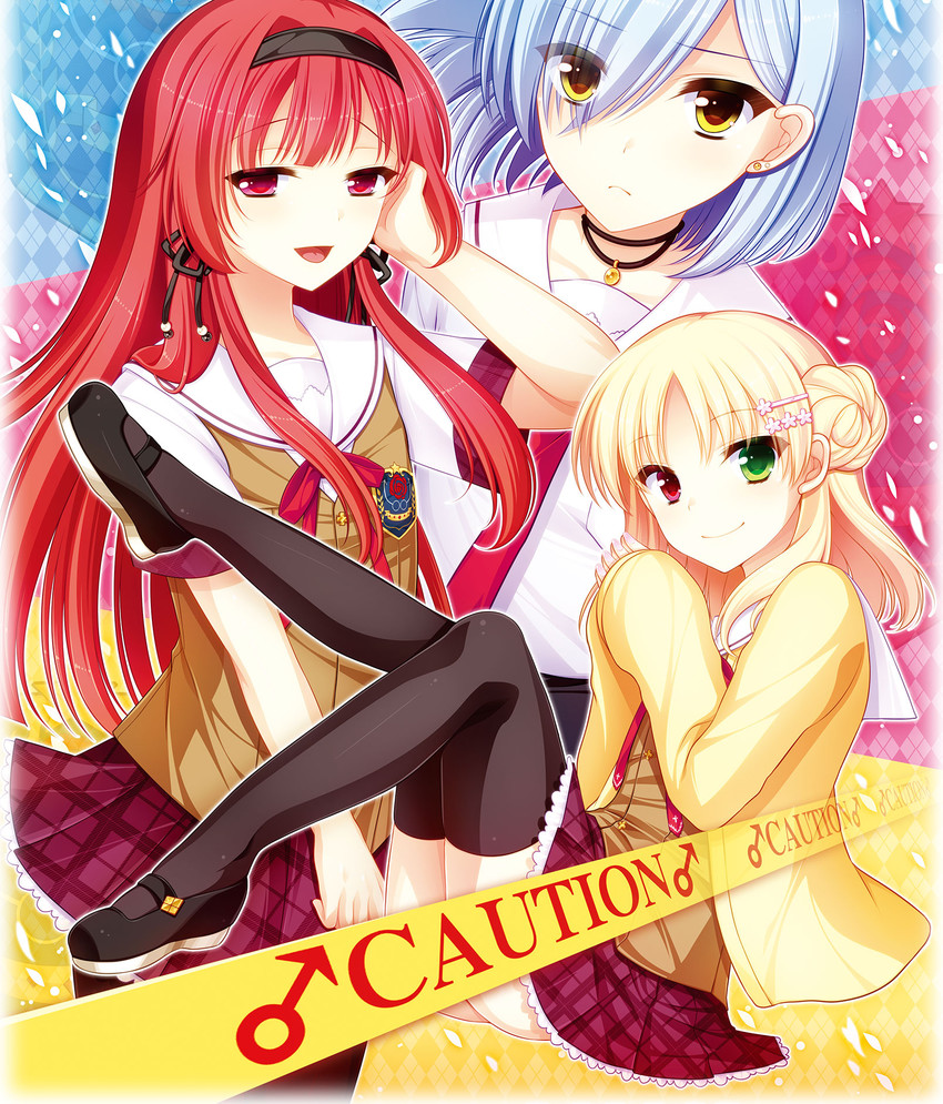 takiguchi itsuki, takahata aoi, and sumiyama aki (josou gakuen) drawn by agekichi_(heart_shape)