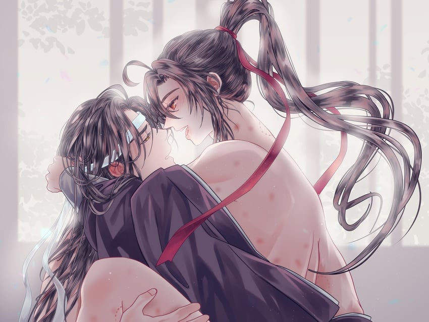 wei wuxian and lan wangji (modao zushi) drawn by bbbeyonce099