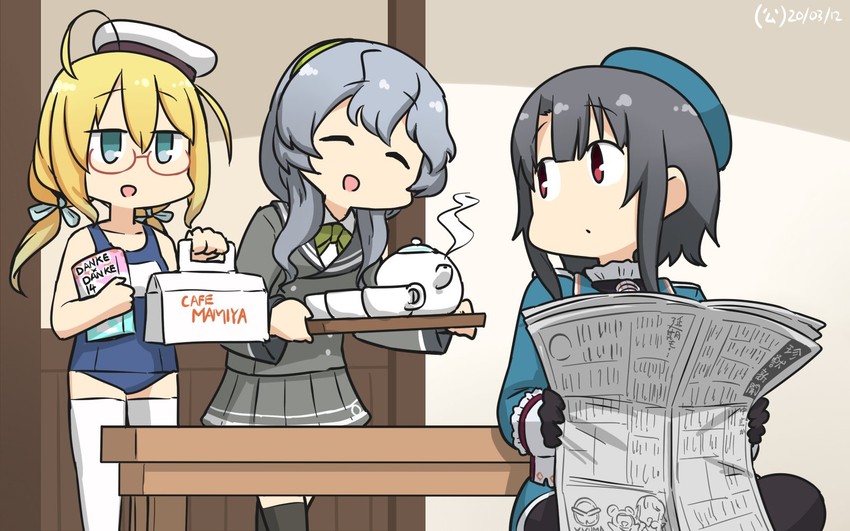 takao, i-8, and yamagumo (kantai collection) drawn by hamu_koutarou