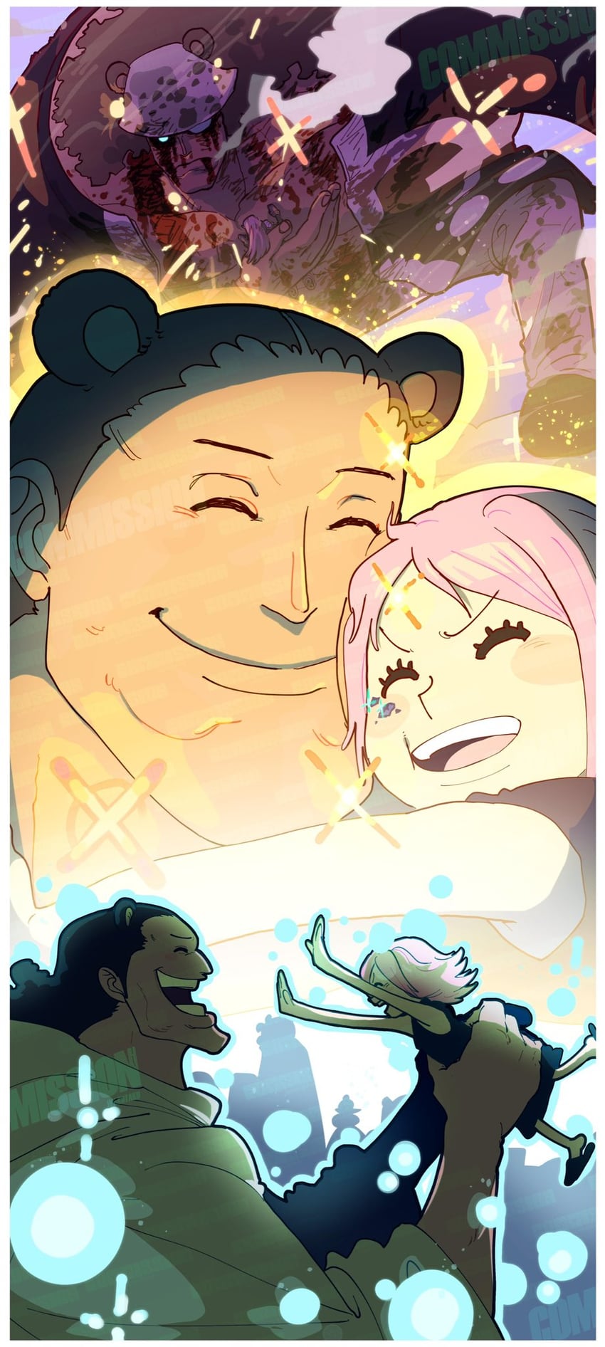 jewelry bonney and bartholomew kuma (one piece) drawn by taku_(aywakutakuay)
