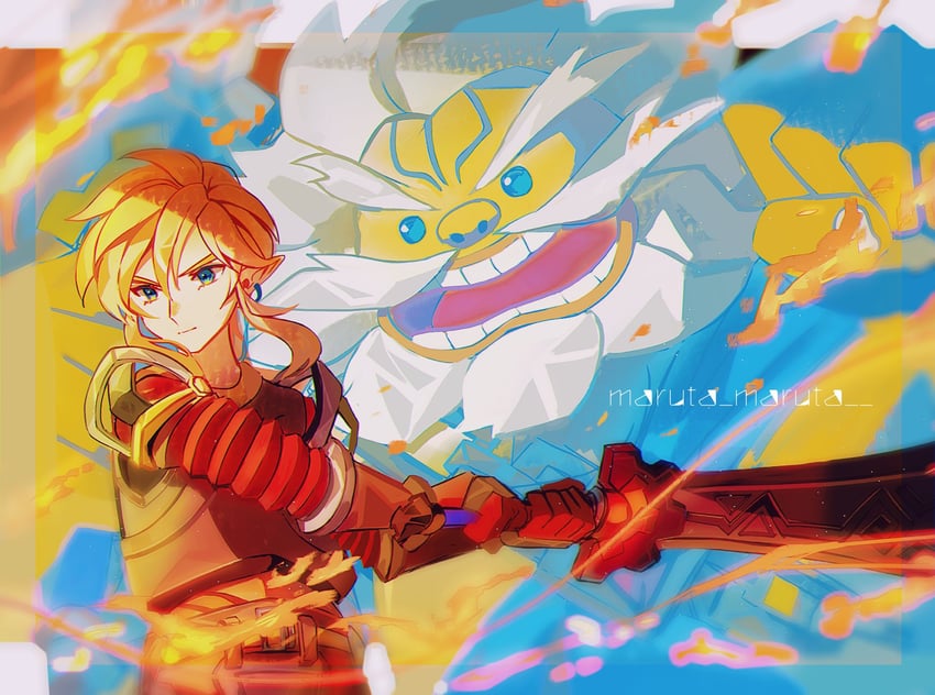 link and daruk (the legend of zelda and 1 more) drawn by maruta_maruta