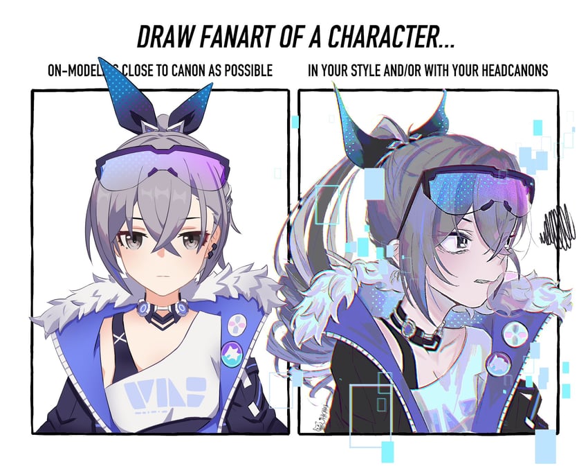 silver wolf (honkai and 1 more) drawn by claude_(ouhkami)