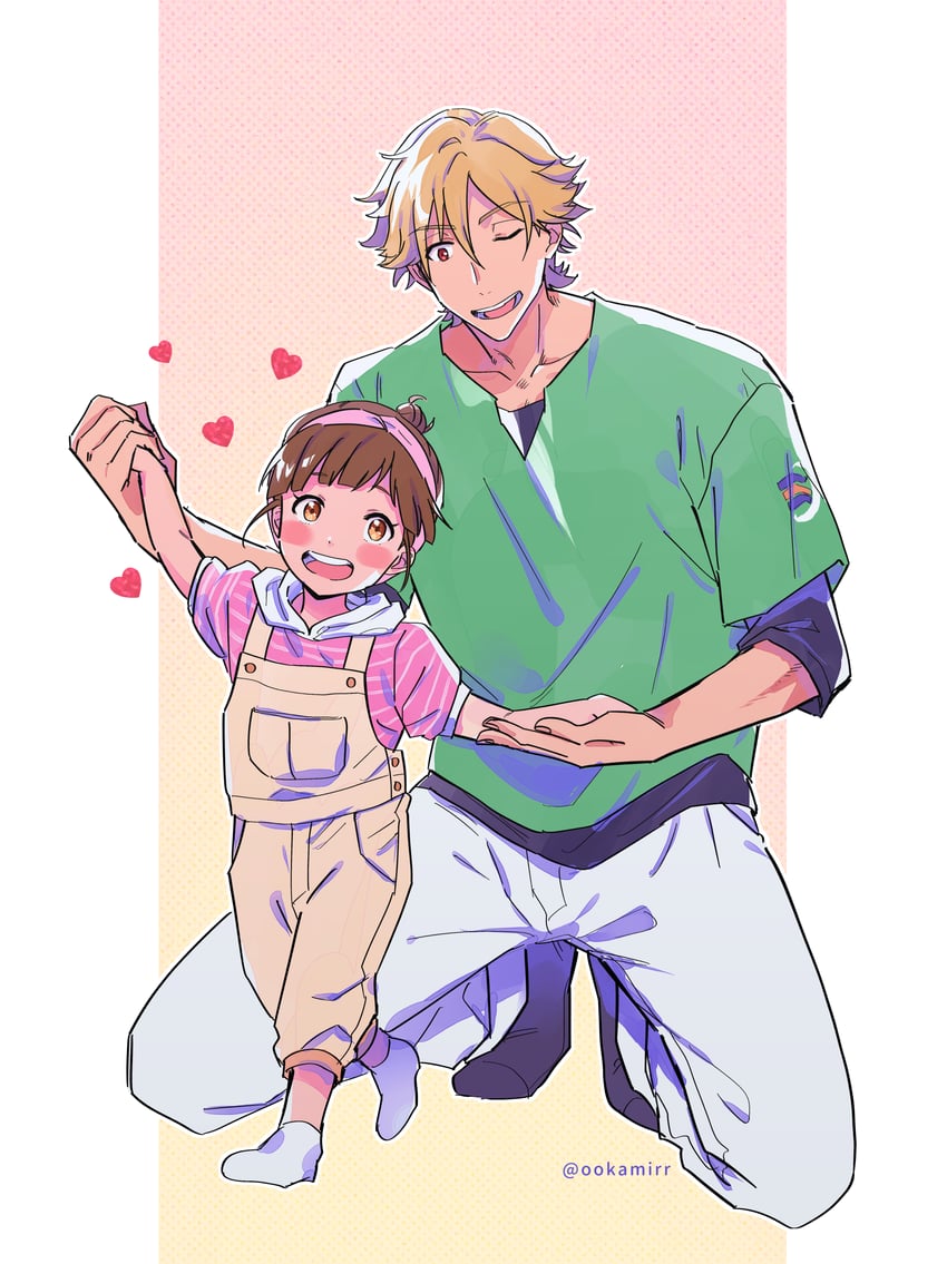 kurusu kazuki and unasaka miri (buddy daddies) drawn by ookamirr