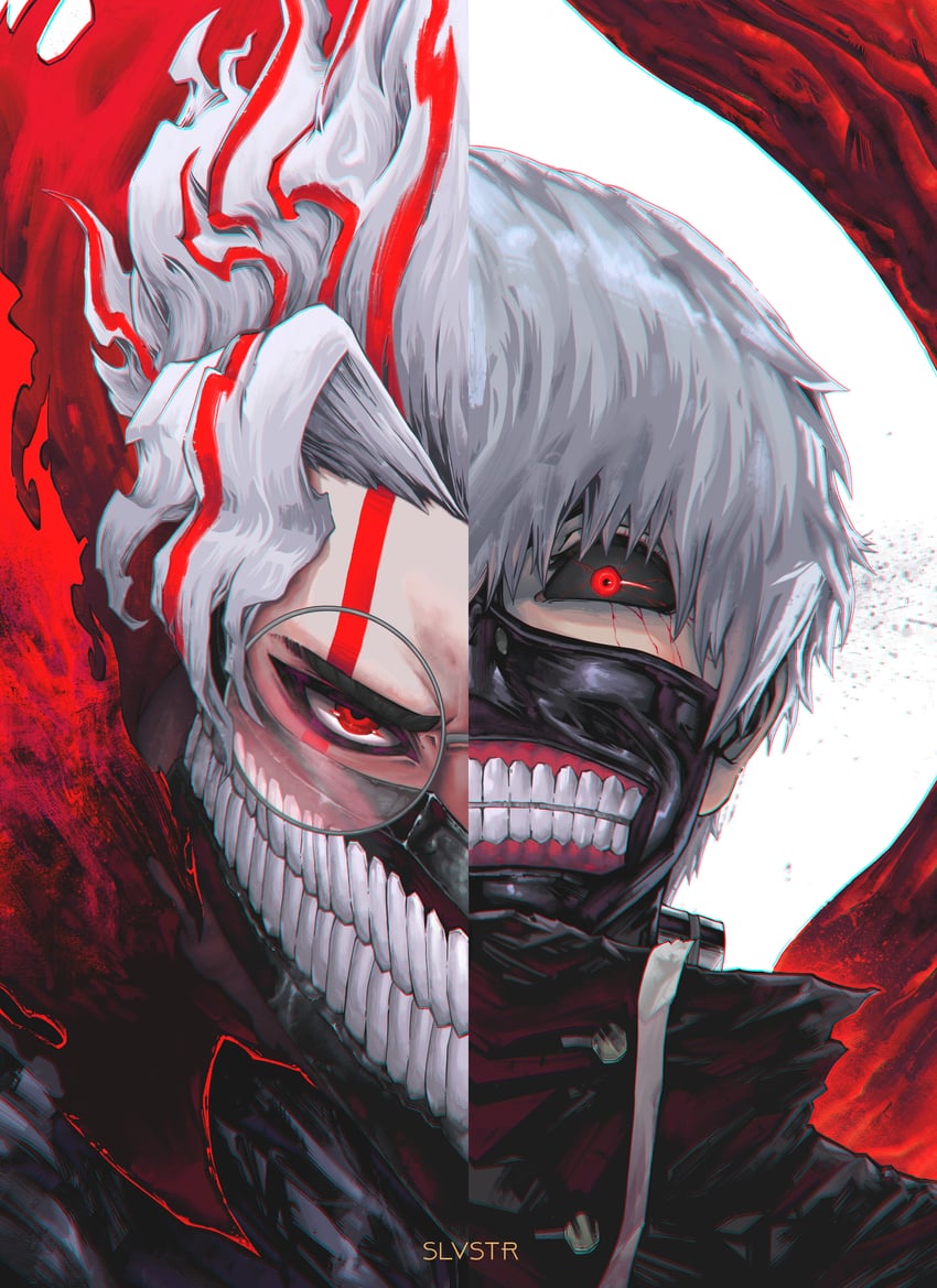 takakura ken, kaneki ken, and hanae natsuki (dandadan and 1 more) drawn by pen-syls