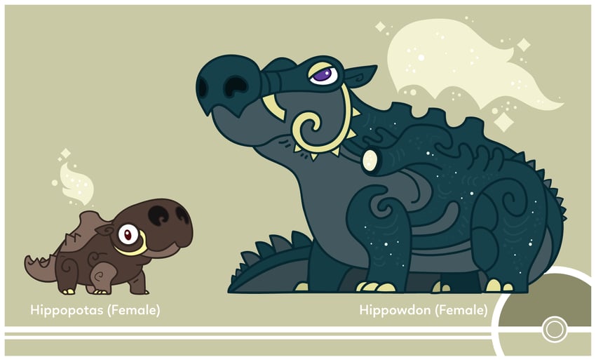 hippopotas and hippowdon (pokemon) drawn by cosmopoliturtle