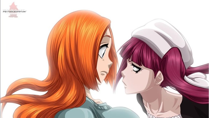 inoue orihime and dokugamine riruka (bleach) drawn by kubo_tite