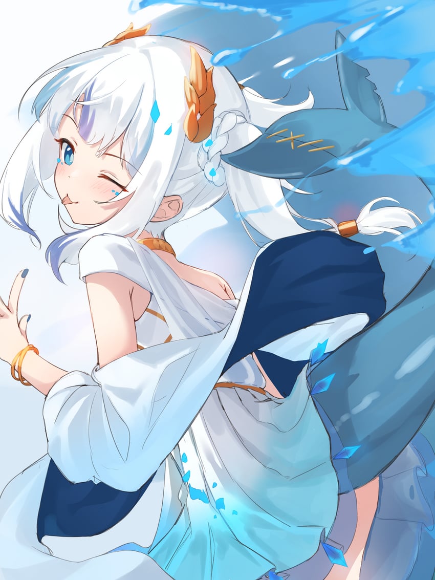 gawr gura (hololive and 1 more) drawn by wep16night