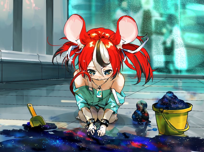 hakos baelz (hololive and 1 more) drawn by funi_mu9