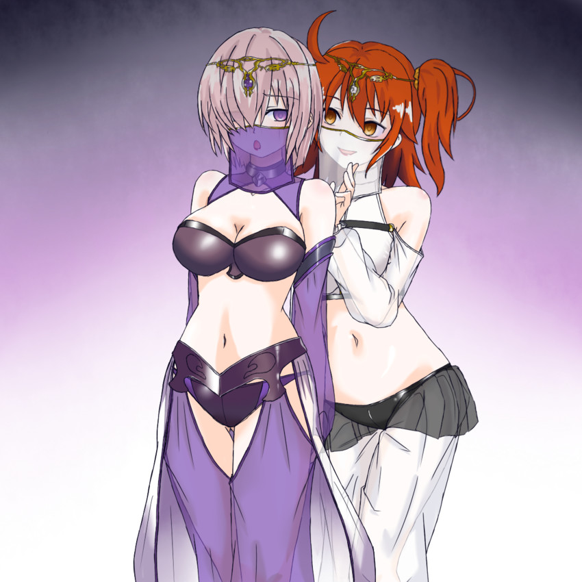 mash kyrielight and fujimaru ritsuka (fate and 1 more) drawn by ini0811