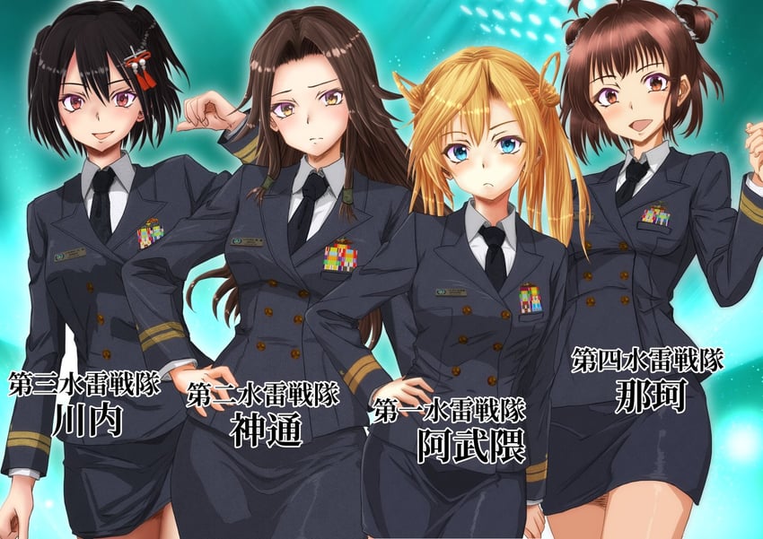 sendai, naka, jintsuu, sendai kai ni, abukuma, and 1 more (kantai collection) drawn by hisamatomoki