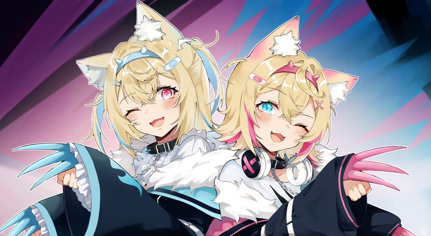 fuwawa abyssgard and mococo abyssgard (hololive and 1 more) drawn by lucferz