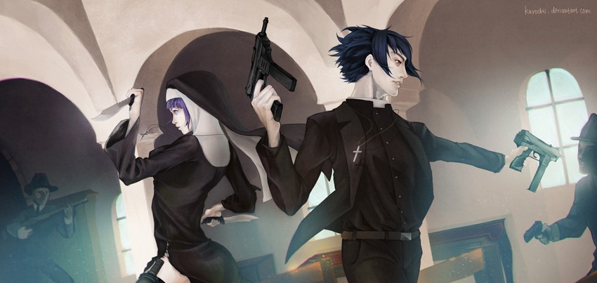 hyuuga hinata and uchiha sasuke (naruto and 1 more) drawn by josephine_chang