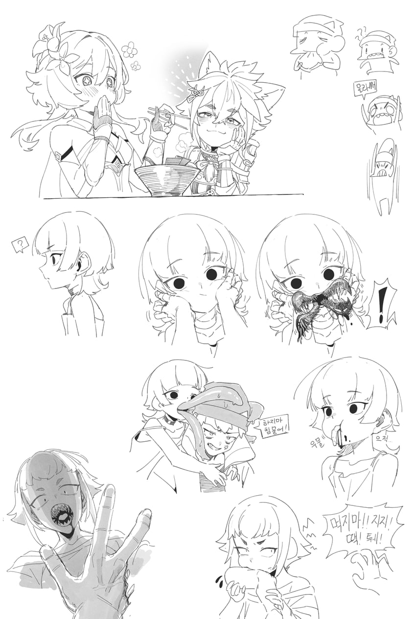 lumine and gorou (original and 1 more) drawn by sake_goroke
