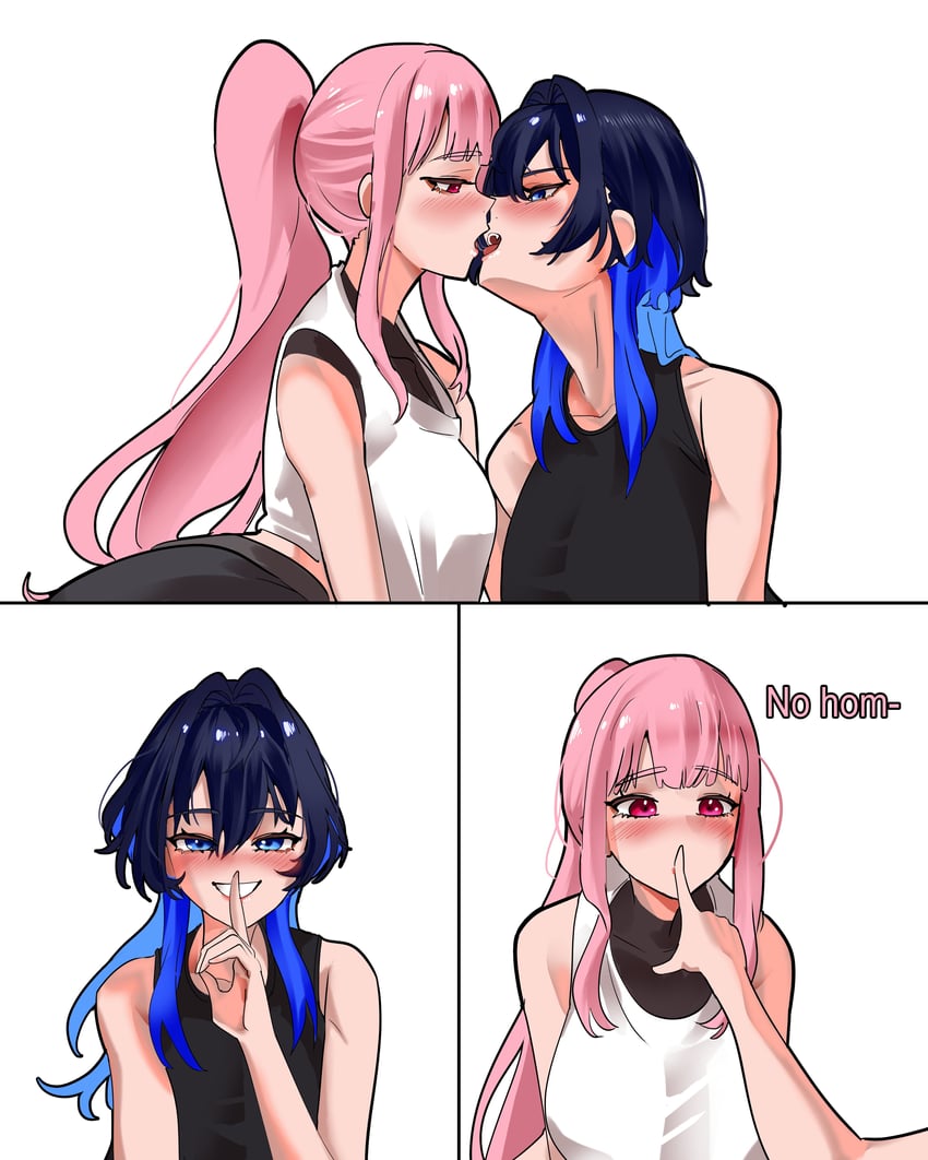 mori calliope and ouro kronii (hololive and 1 more) drawn by daaku_(koizumi_arata)