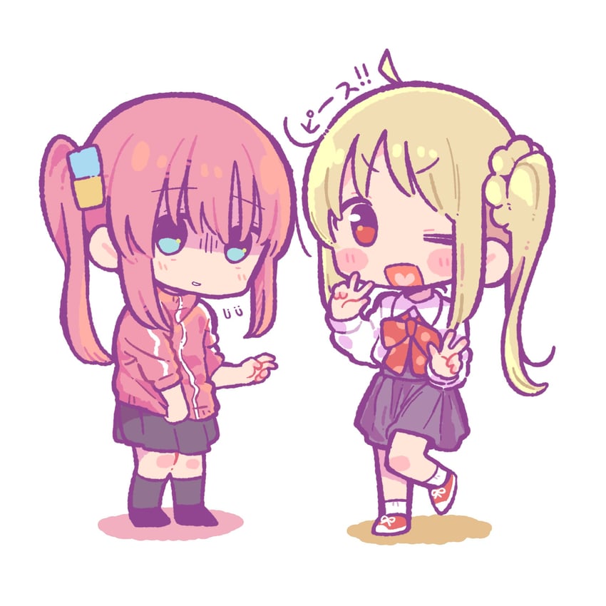 gotoh hitori and ijichi nijika (bocchi the rock!) drawn by henyomen