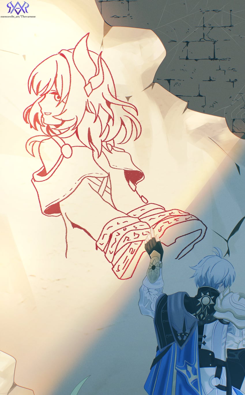 phainon and cyrene (honkai and 1 more) drawn by thevarnese