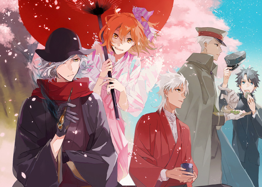 fujimaru ritsuka, archer, edmond dantes, and amakusa shirou (fate and 3 more) drawn by sakamoto_bin
