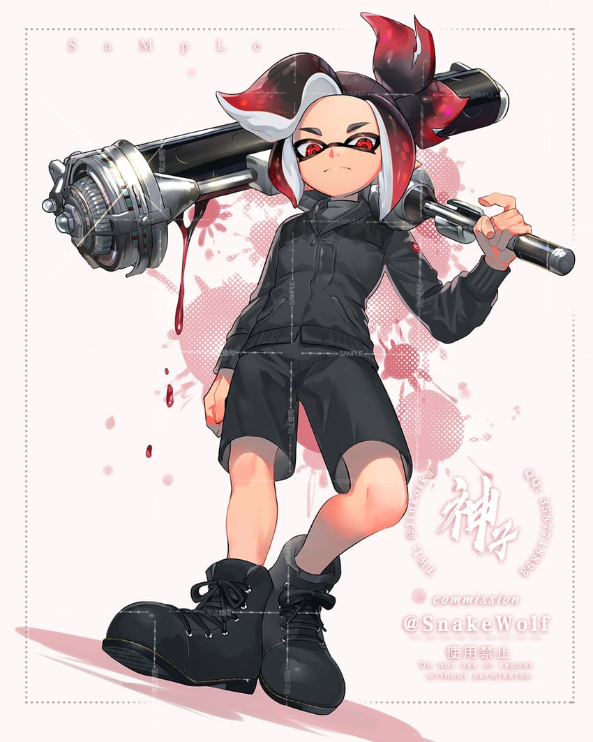 inkling player character and inkling boy (splatoon) drawn by jinkoika