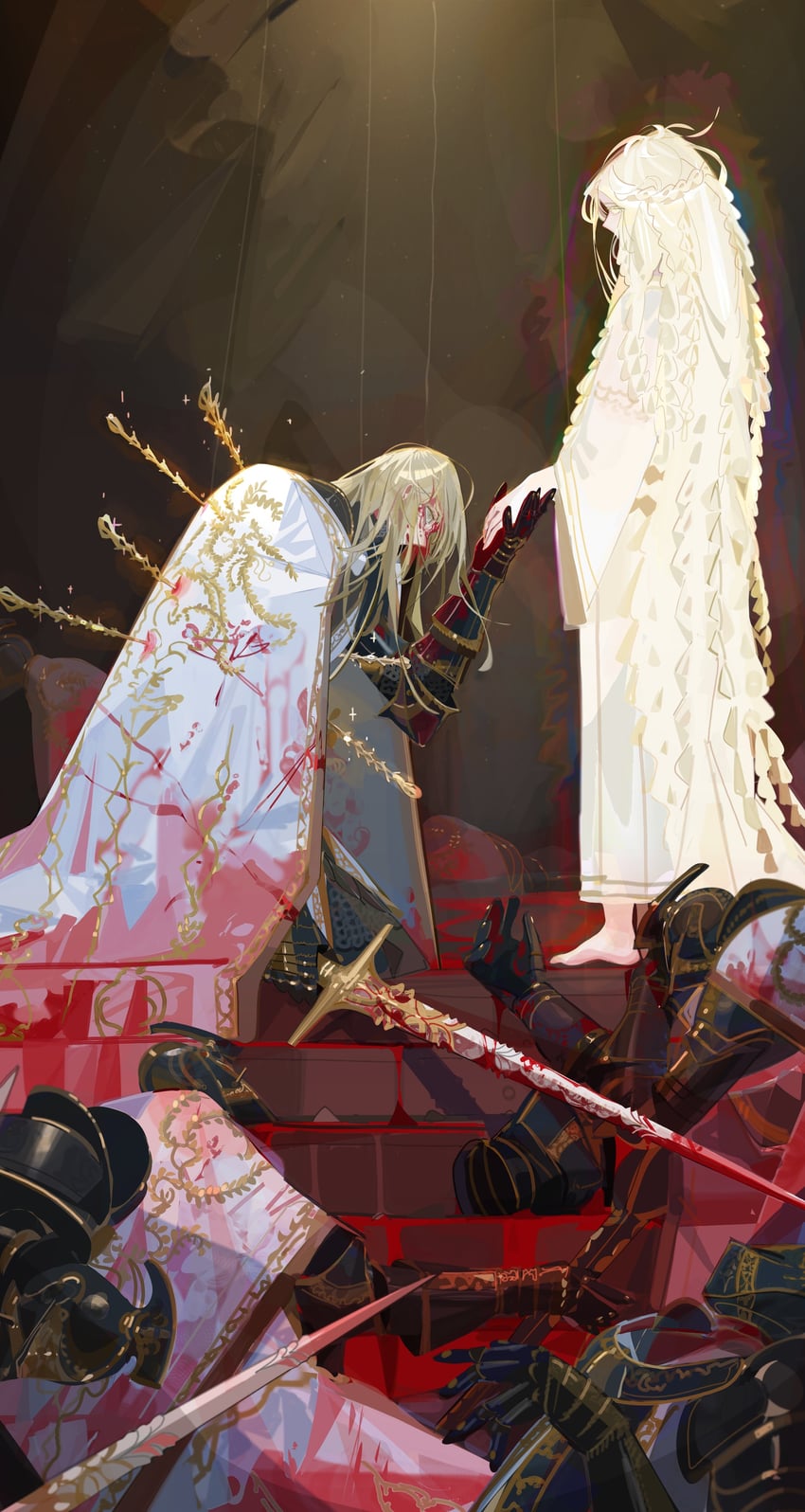 miquella and needle knight leda (elden ring and 1 more) drawn by nslacka