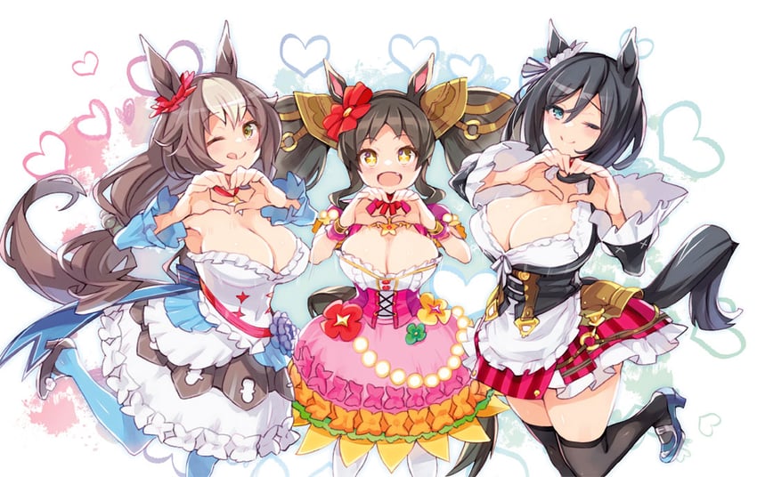 eishin flash, yamanin zephyr, and marvelous sunday (umamusume) drawn by ryoji_(nomura_ryouji)