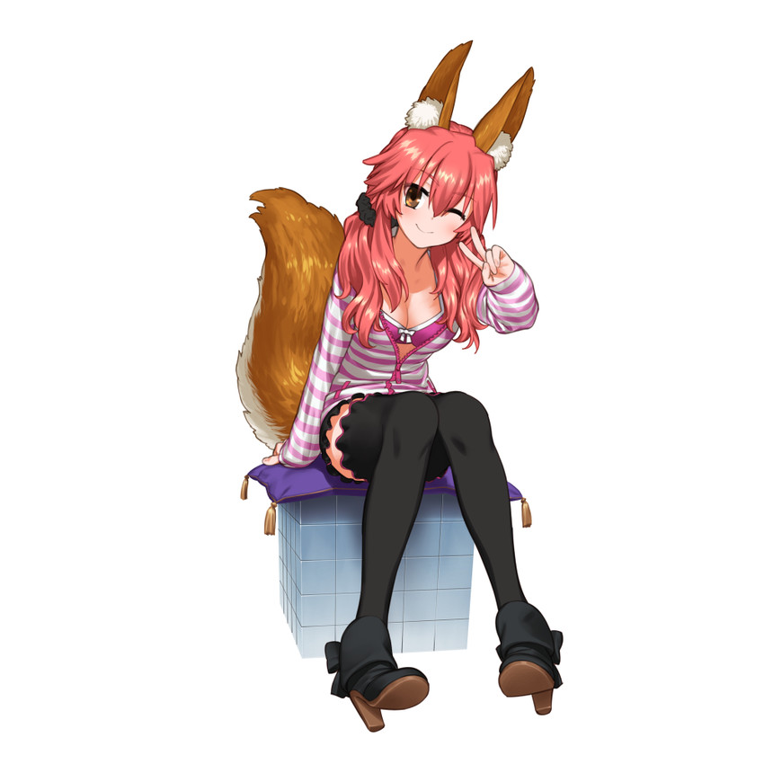 tamamo and tamamo no mae (fate and 1 more) drawn by ikezawa_shin