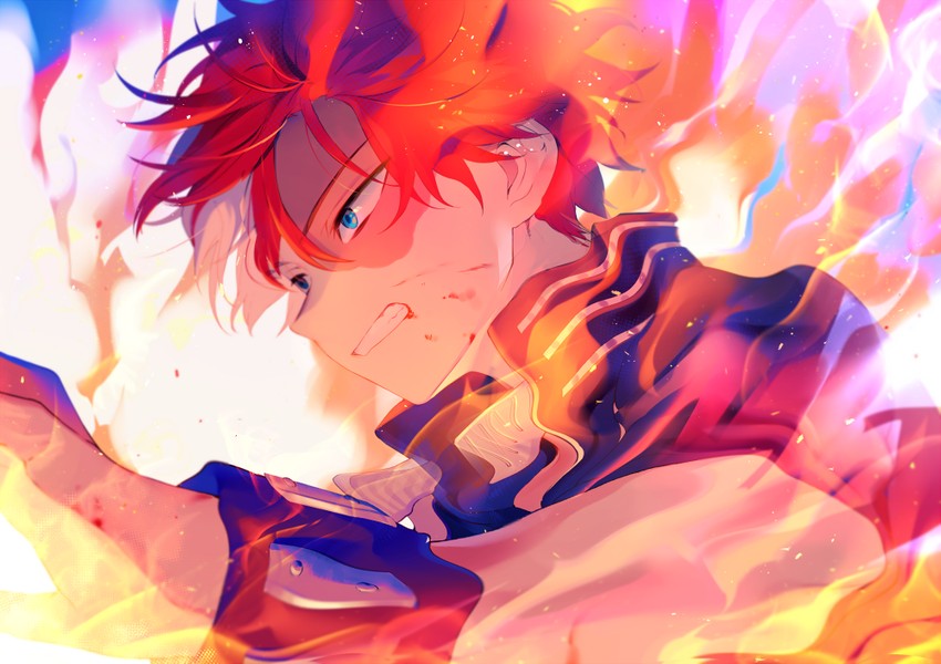 todoroki shoto (boku no hero academia) drawn by achiki