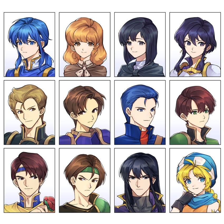 seliph, larcei, lana, patty, shannan, and 7 more (fire emblem and 1 more) drawn by silvercandy_gum