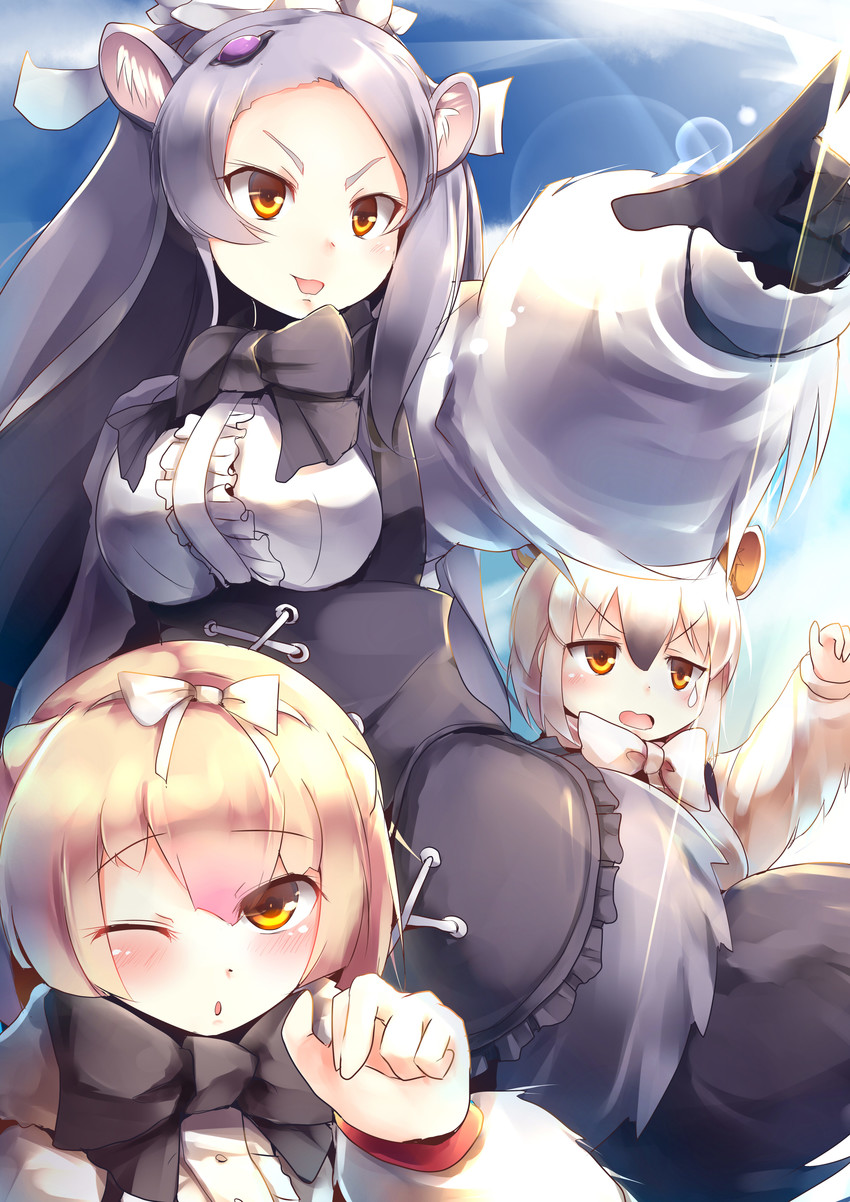 southern tamandua, silky anteater, and giant anteater (kemono friends) drawn by kanzakietc