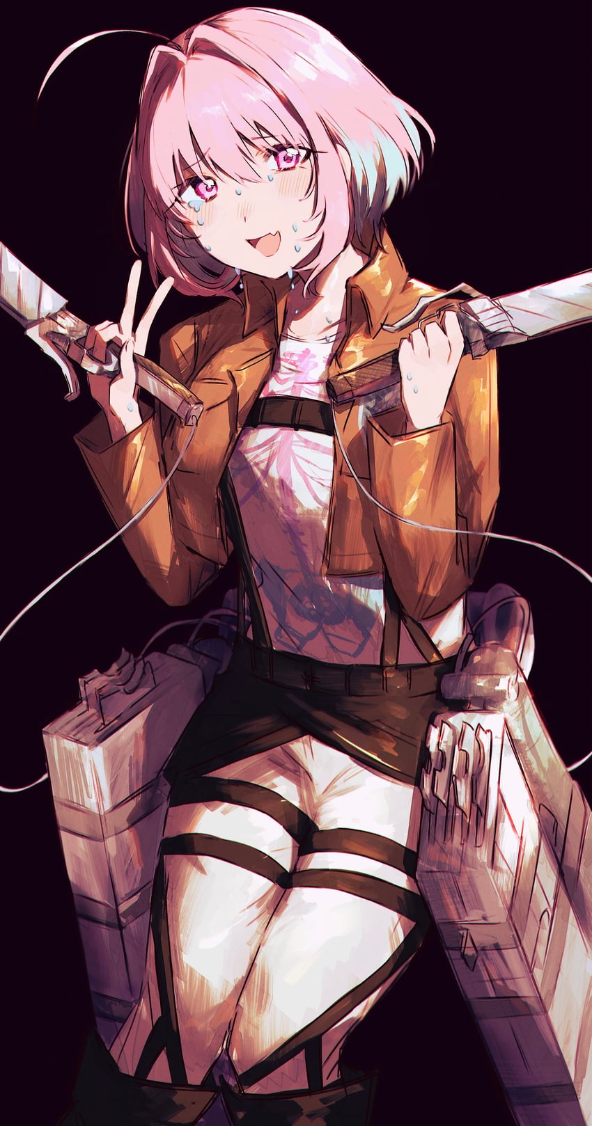 yumemi riamu and mikasa ackerman (idolmaster and 2 more) drawn by hamachamu