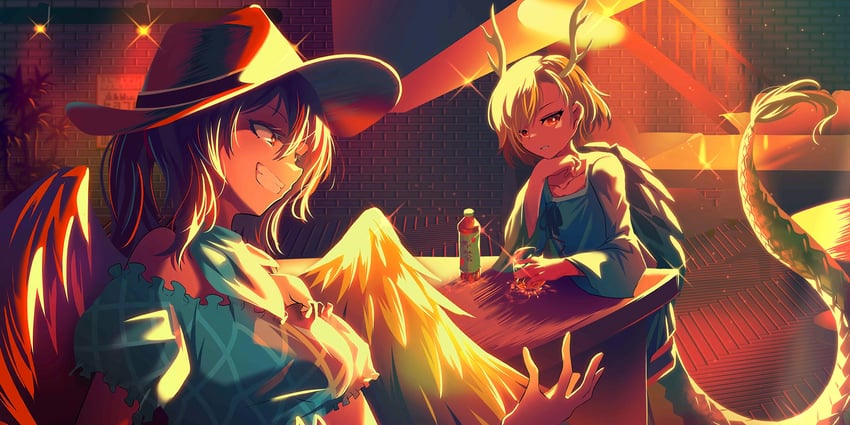 kicchou yachie and kurokoma saki (touhou and 1 more) drawn by berryverrine