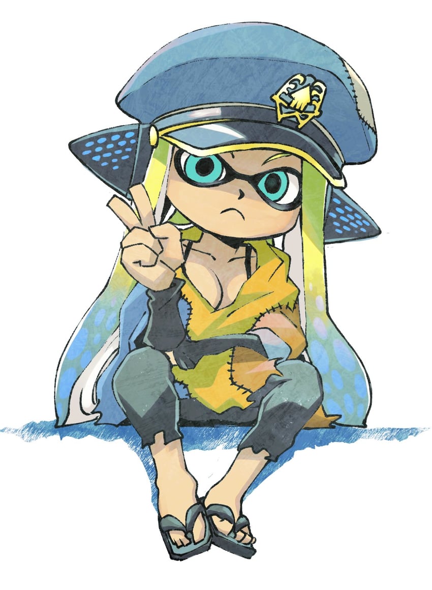inkling player character, inkling girl, agent 3, and captain 3 (splatoon and 1 more) drawn by muramasa_mikado