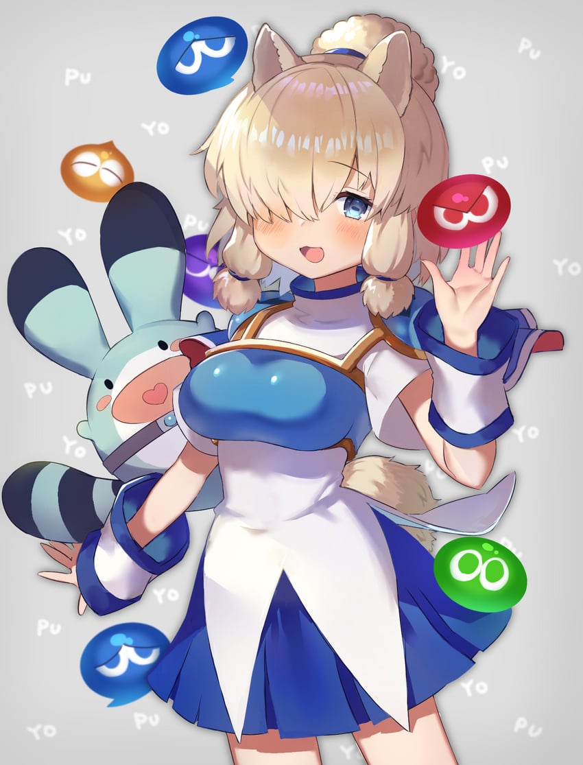 lucky beast, alpaca suri, arle nadja, puyo, and carbuncle (kemono friends and 1 more) drawn by noamem
