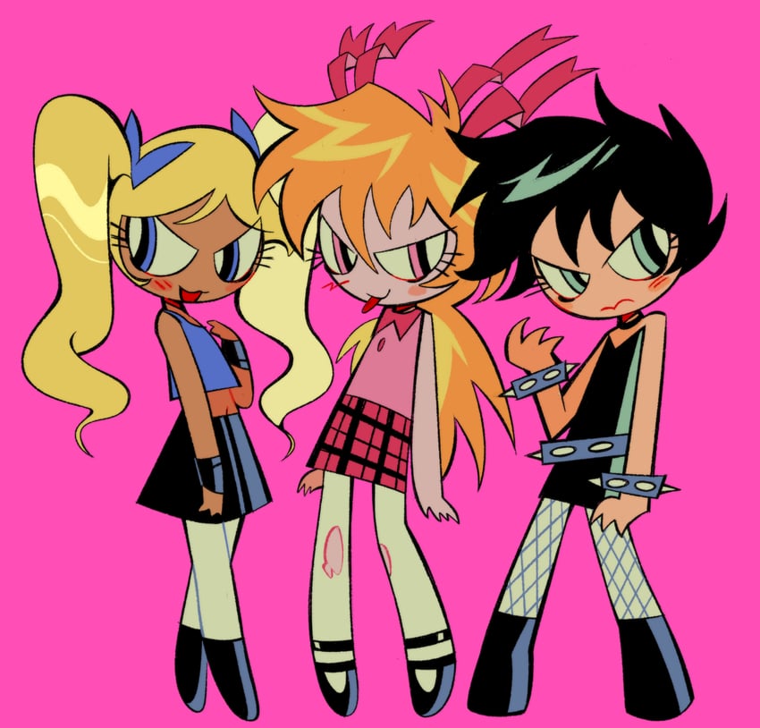 buttercup, blossom, and bubbles (powerpuff girls and 1 more) drawn by poppy_(p0ply)