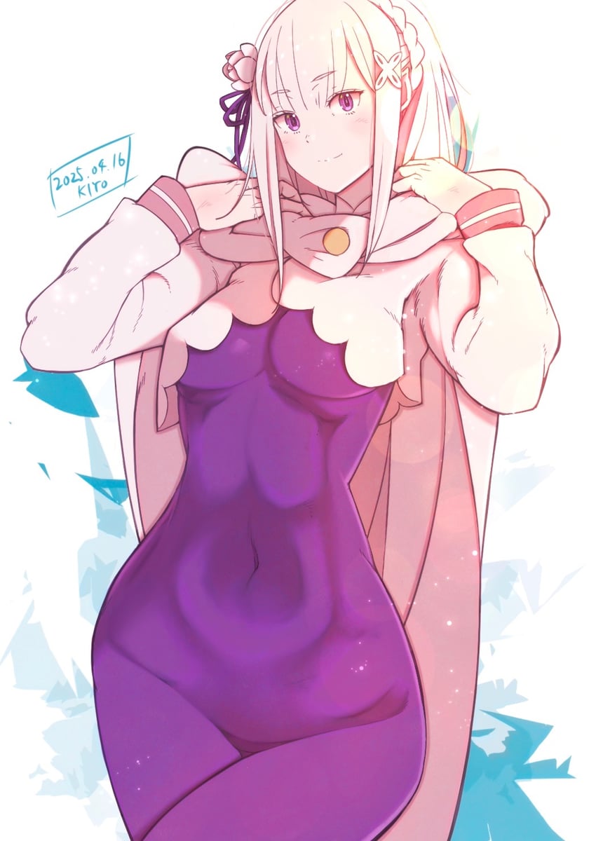 emilia (re:zero kara hajimeru isekai seikatsu) drawn by kiyo_(a_sam_ko)