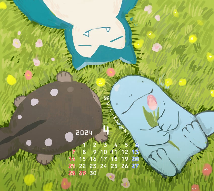 snorlax, clodsire, and quagsire (pokemon) drawn by pic_koiwai