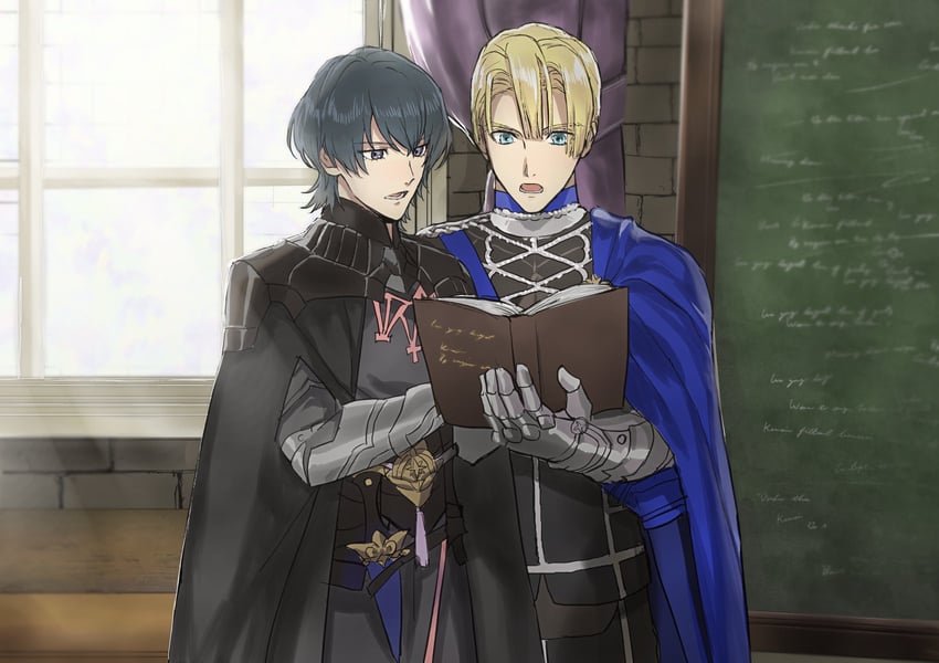 dimitri alexandre blaiddyd and male byleth (fire emblem and 1 more) drawn by yoshida_bd
