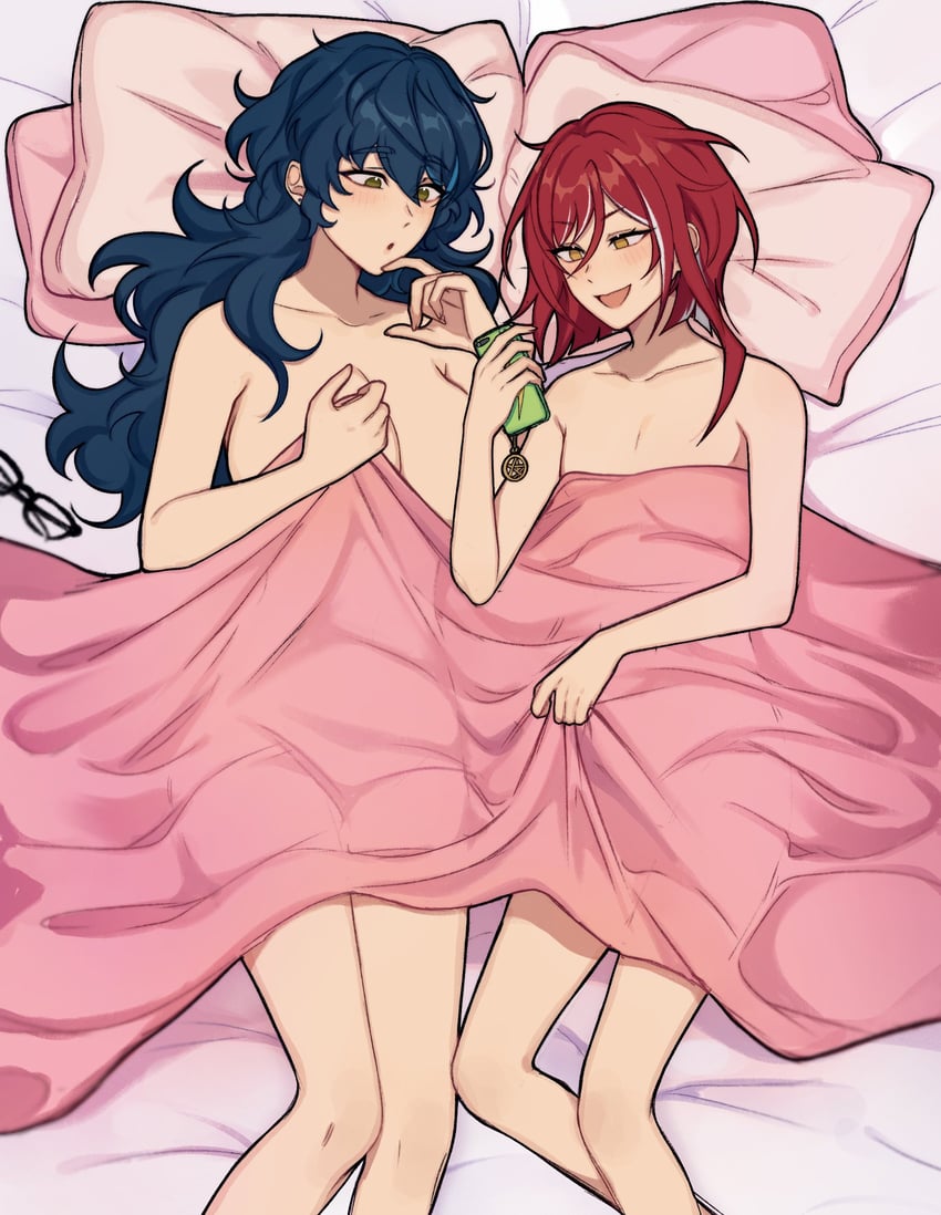 sakasaki natsume and aoba tsumugi (ensemble stars!) drawn by lummy_yummy