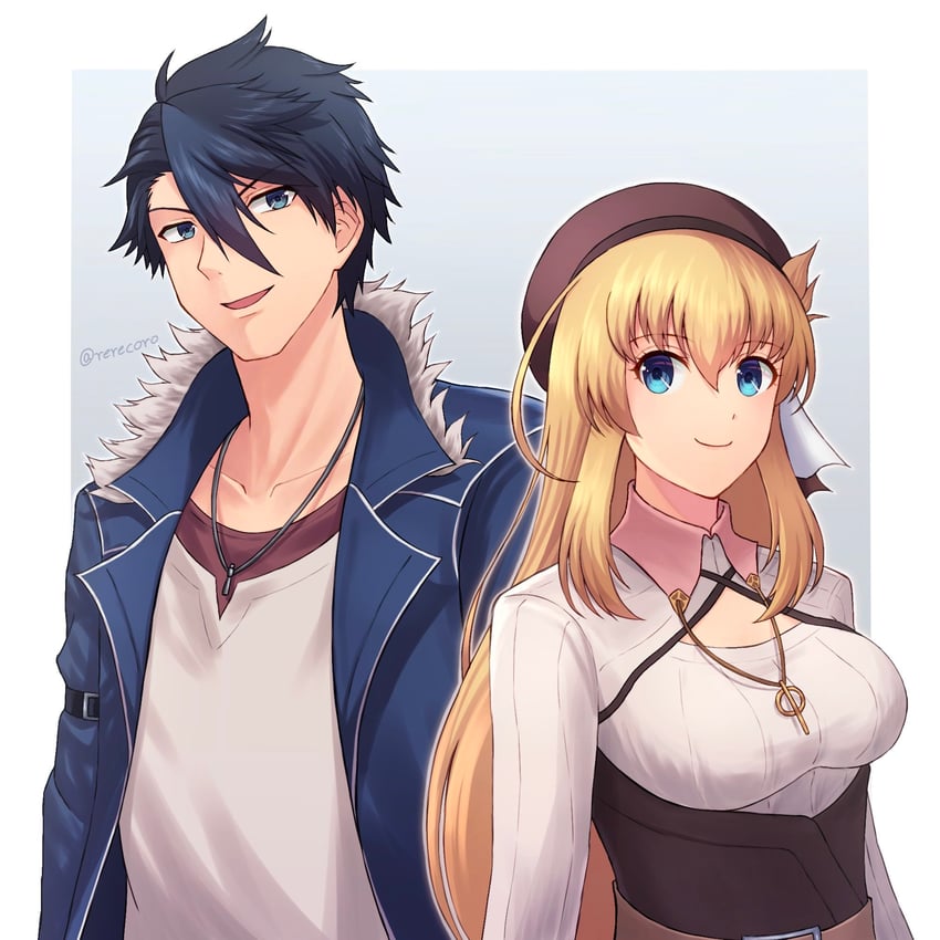 agnes claudel and van arkride (eiyuu densetsu and 3 more) drawn by rerecoro