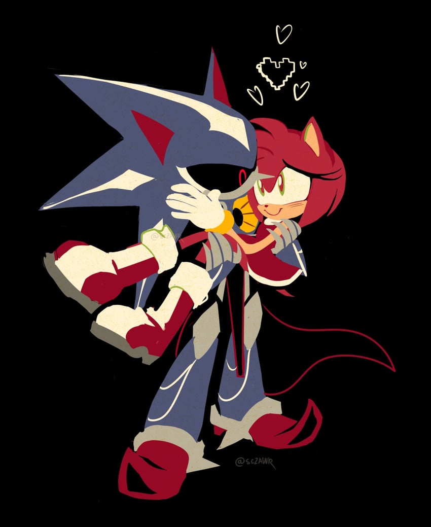 amy rose, metal sonic, and neo metal sonic (sonic and 1 more) drawn by sczawr