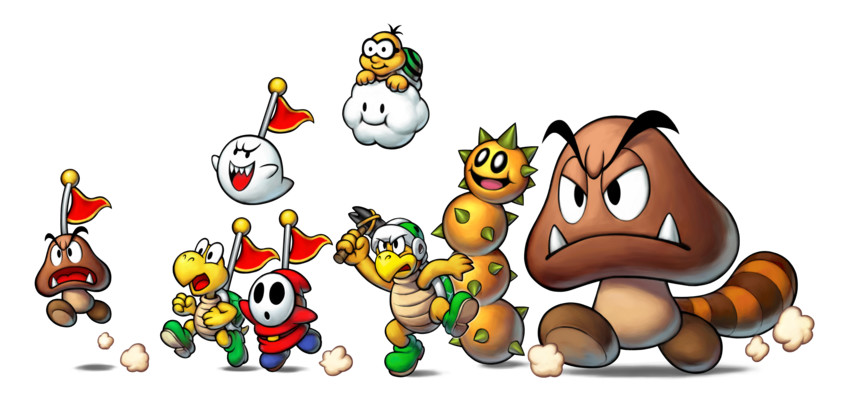 boo, goomba, shy guy, koopa troopa, lakitu, and 7 more (mario and 2 more) drawn by masanori_sato